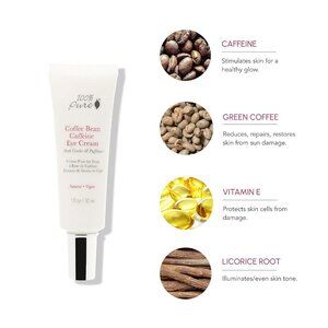 100% Pure Natural Vegan Coffee Bean Caffeine Eye Cream 1fl oz/30ml NIB
